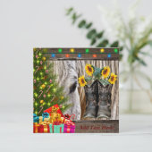 Cadeaus voor westerne kersttaarten feestdagenkaart (Staand voorkant)