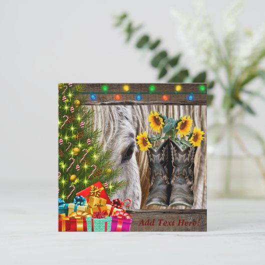 Cadeaus voor westerne kersttaarten feestdagenkaart (Staand voorkant)