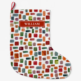 Cadeaus-Waterverf kleurrijke cadeaudoos op maat Grote Kerstsok