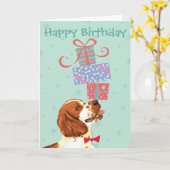 Cadeaus Welsh Springer Spaniel Kaart (Gele Bloem)