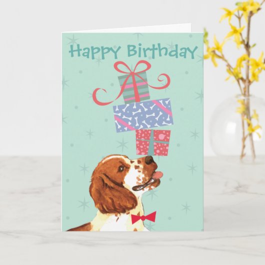 Cadeaus Welsh Springer Spaniel Kaart (Gele Bloem)