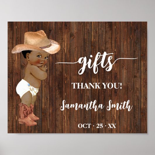 Cadeaus Western Little AA Cowboy Baby shower Teken Poster (Voorkant)