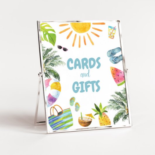 Cadeaus Zwembad Feest Verjaardagsbord Poster