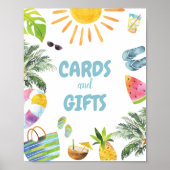 Cadeaus Zwembad Feest Verjaardagsbord Poster (Voorkant)