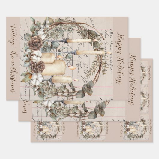 Cadeauset 3  thema Kerstmis Inpakpapier Vel (Set)