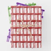 Cadeauset - geweven draden in drie kleuren inpakpapier vel (In situ)