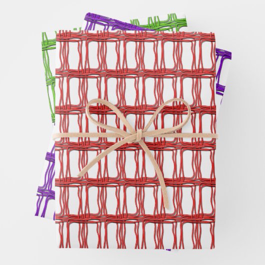 Cadeauset - geweven draden in drie kleuren inpakpapier vel (In situ)