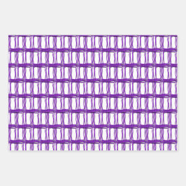 Cadeauset - geweven draden in Paars Inpakpapier Vel