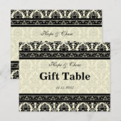 Cadeausetabel Kaart voor crème en zwart-wit (Voorkant / Achterkant)