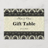 Cadeausetabel Kaart voor crème en zwart-wit (Voorkant)