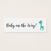 Cadeausregistergegevens met Blauwgroen Giraffe han Mini Visitekaartjes (Voorkant)