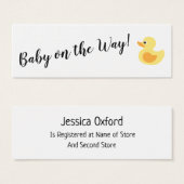 Cadeausregistergegevens met Rubber Duck Handout-Ka Mini Visitekaartjes (Voorkant /achterkant)