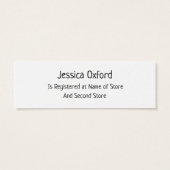 Cadeausregistergegevens met Rubber Duck Handout-Ka Mini Visitekaartjes (Achterkant)