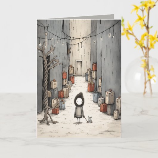 Cadeausteegje illustratie kaart (Gele Bloem)