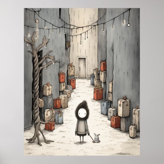 Cadeausteegje illustratie poster (Voorkant)