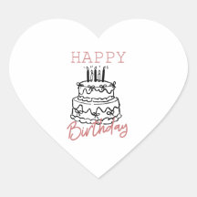 Cadeausticker Hart - Minimalistische Verjaardag