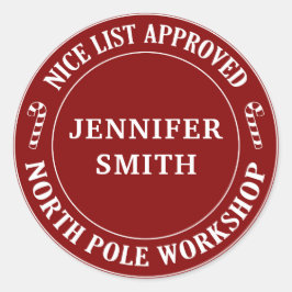 cadeausticker met cadeaubon voor de rode kerstkers ronde sticker