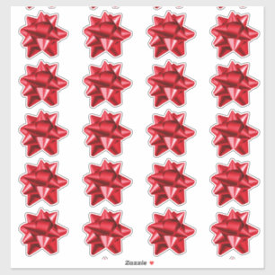Cadeaustrik STICKERS 20 per vel Rood