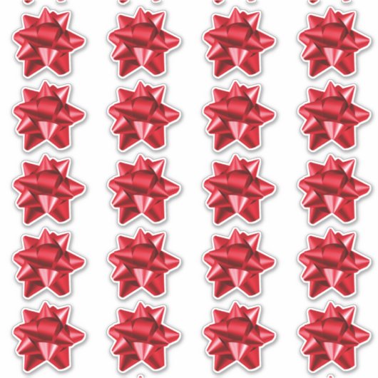 Cadeaustrik | STICKERS | 20 per vel | Rood (Voorkant)