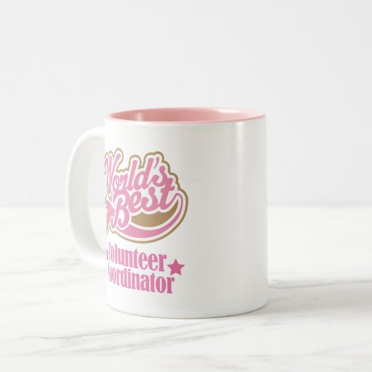 Cadeaut vrijwilliger (beste werelden) tweekleurige koffiemok (Voorkant links)
