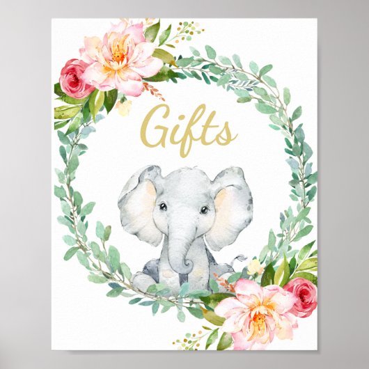 Cadeautabelteken voor baby shower poster (Voorkant)