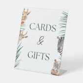 Cadeautafel teken Safari Oerwoud Baby shower Reclamebord Met Voetstuk (Voorkant)