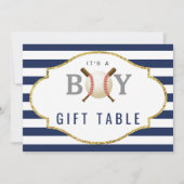 Cadeautafelteken | Baseball Boy Baby shower Kaart (Voorkant)