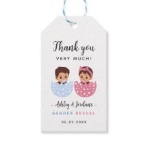 Cadeautag Bedanken Geslacht Reveal met Gebarsten E