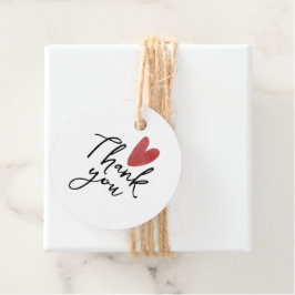 Cadeautag bedankt - Hartvormig rood hart rond Bedankjes Labels