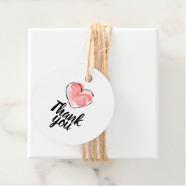 Cadeautag bedankt - Hartvormig roze hart rond Bedankjes Labels