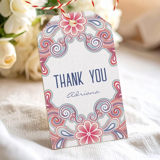 Cadeautag bedankt met boho-sfeer cadeaulabel