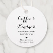 Cadeautag Coffee & Kindness Ronde Café Bedankjes Labels (Achterkant)