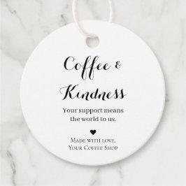 Cadeautag Coffee & Kindness Ronde Café Bedankjes Labels