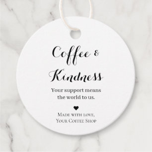 Cadeautag Coffee & Kindness Ronde Café Bedankjes Labels
