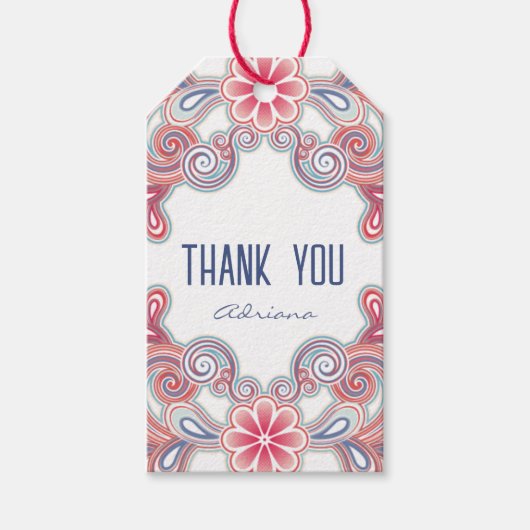 Cadeautag met boho-sfeer voor dank je wel cadeaulabel (Voorkant)