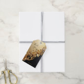 Cadeautag met gouden bloemversiering cadeaulabel (Met Touw)