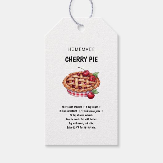 Cadeautag met zelfgemaakt kersenpasteirecept | Tha Cadeaulabel (Voorkant)