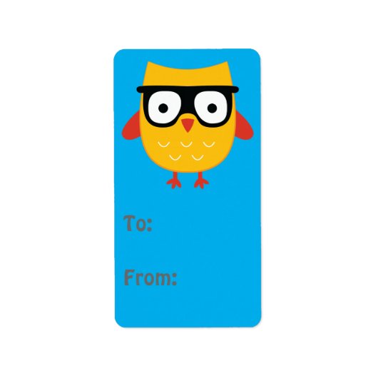 Cadeautag Nerdy Owl Etiket (Voorkant)