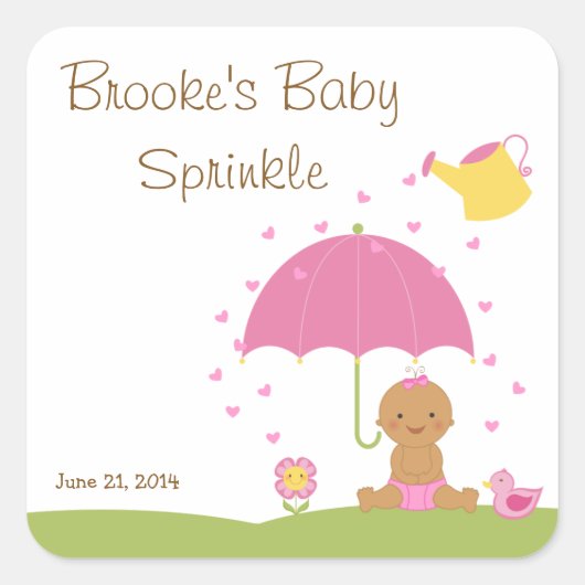 Cadeautag voor babyborrel vierkante sticker (Voorkant)