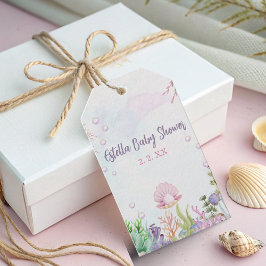 Cadeautag voor babyfeest 'Een parel is onderweg' Cadeaulabel