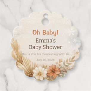 Cadeautag voor babyfeest Oh baby Emma Bedankjes Labels
