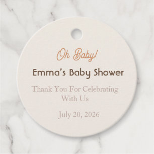 Cadeautag voor babyfeestje Oh baby Emma Bedankjes Labels