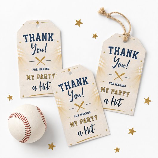 Cadeautag voor baseball verjaardagsfeestje cadeaulabel