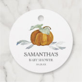 Cadeautags babyfeest Herfst Pompoen Bedankjes Labels (Achterkant)