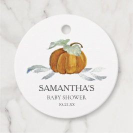 Cadeautags babyfeest Herfst Pompoen Bedankjes Labels