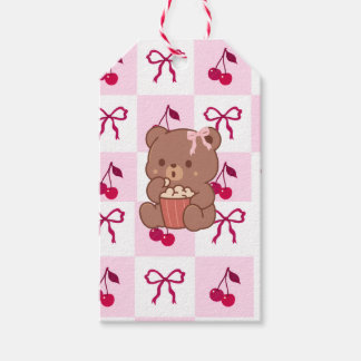 Cadeautags met bogen en beren cadeaulabel