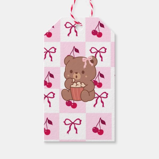 Cadeautags met bogen en beren cadeaulabel (Voorkant)