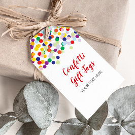 Cadeautags met confetti voor feesten en cadeautjes cadeaulabel