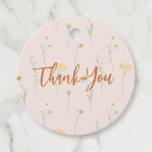 Cadeautags met dankjewel voor kleine wilde bloem