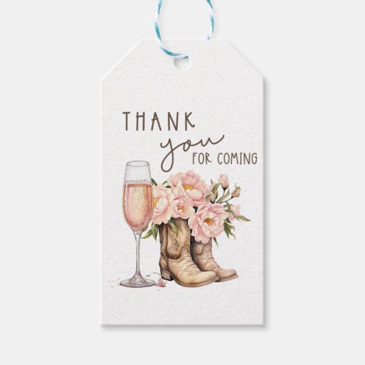 Cadeautags met Laarzen en Bruisend Cadeaulabel (Voorkant)